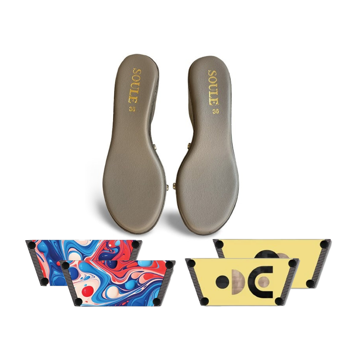 Playful Fluid Art + Abstract Modern Art   (1 sole + 2 straps)