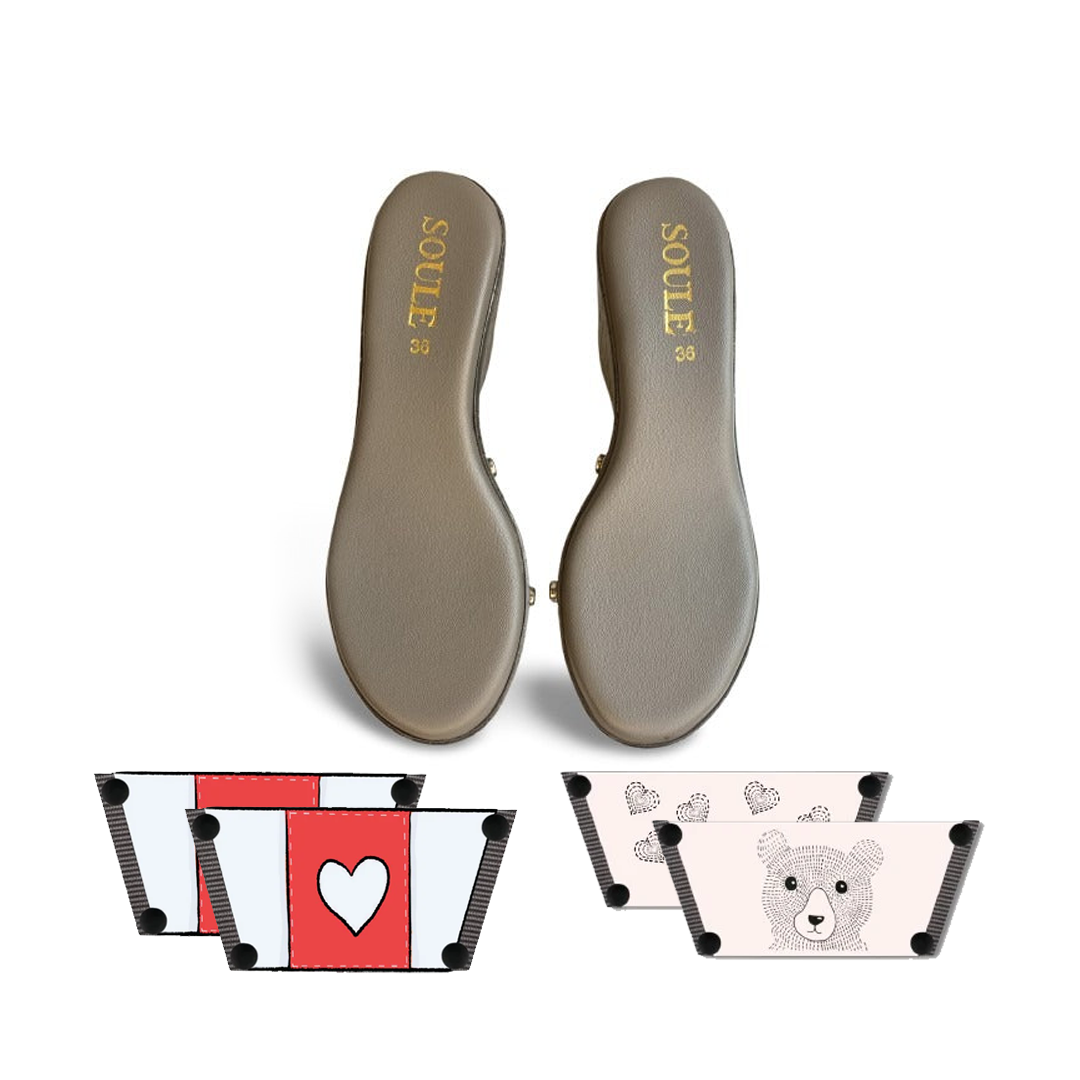 Love Pop + Cute Bear (1 sole + 2 straps)