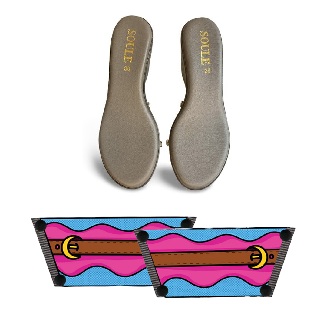 Aqua Saddle Groove (1 sole 1 strap)