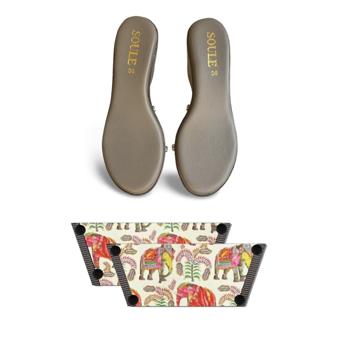 Ethnic Elephant (1 sole + 1 strap)