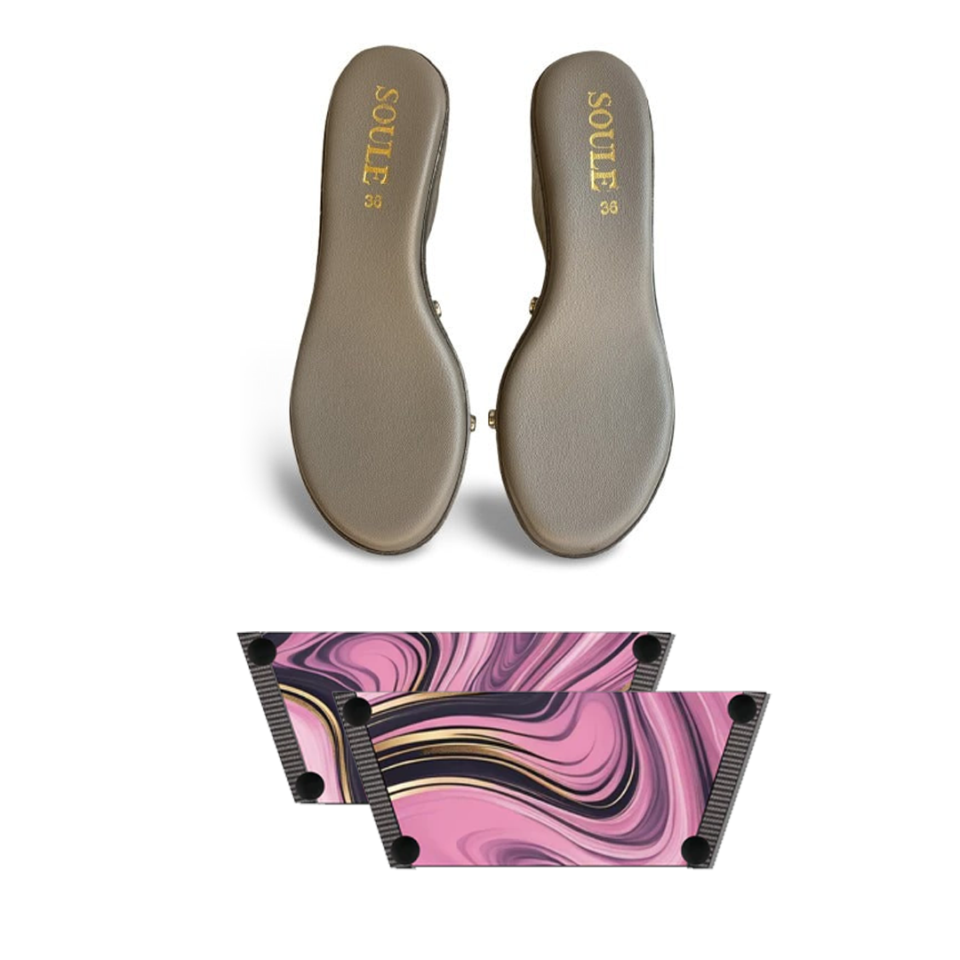 Pink Swirl Symphony Combo (1 sole + 1 strap)