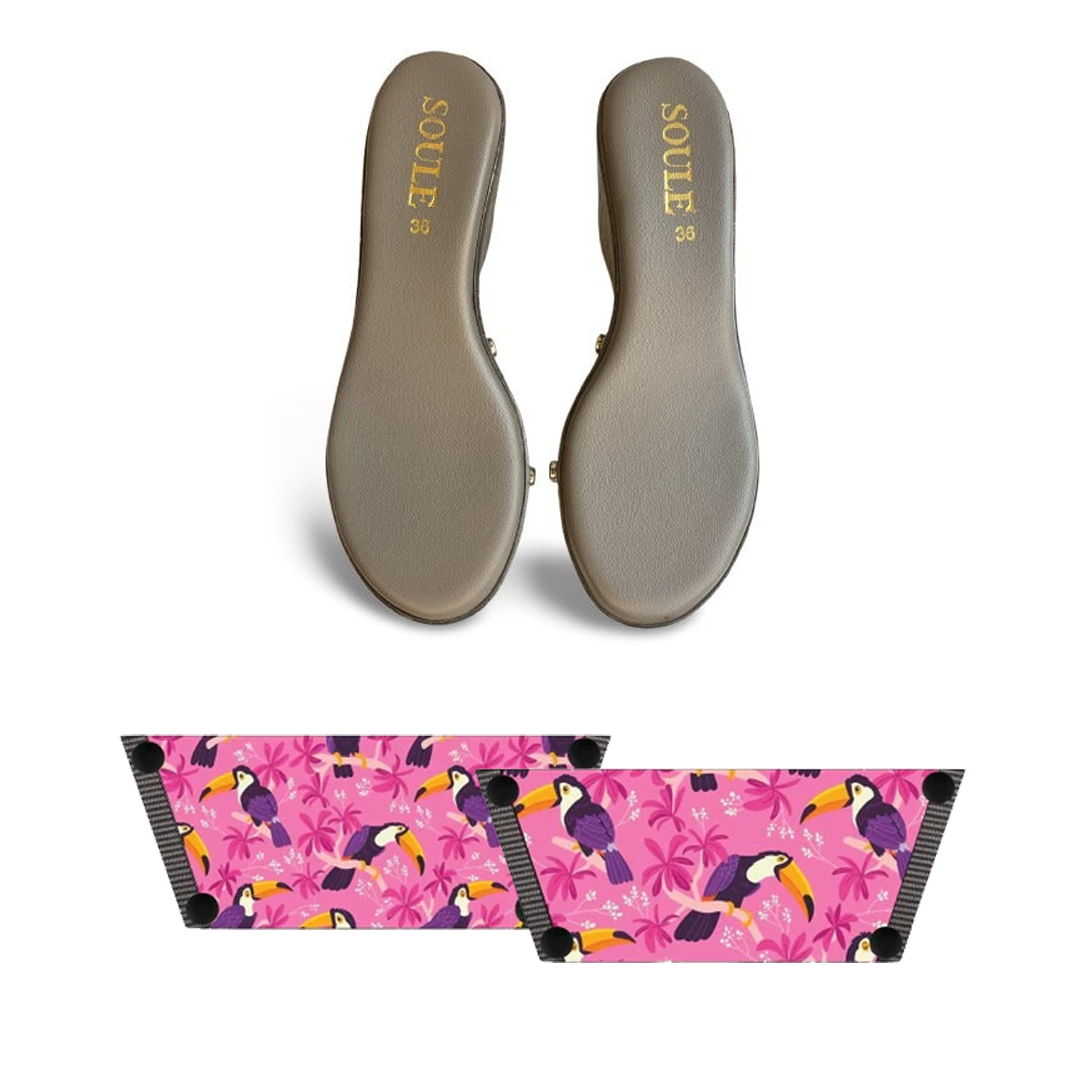 Tropical Toucan Bliss (1 sole + 1 strap)