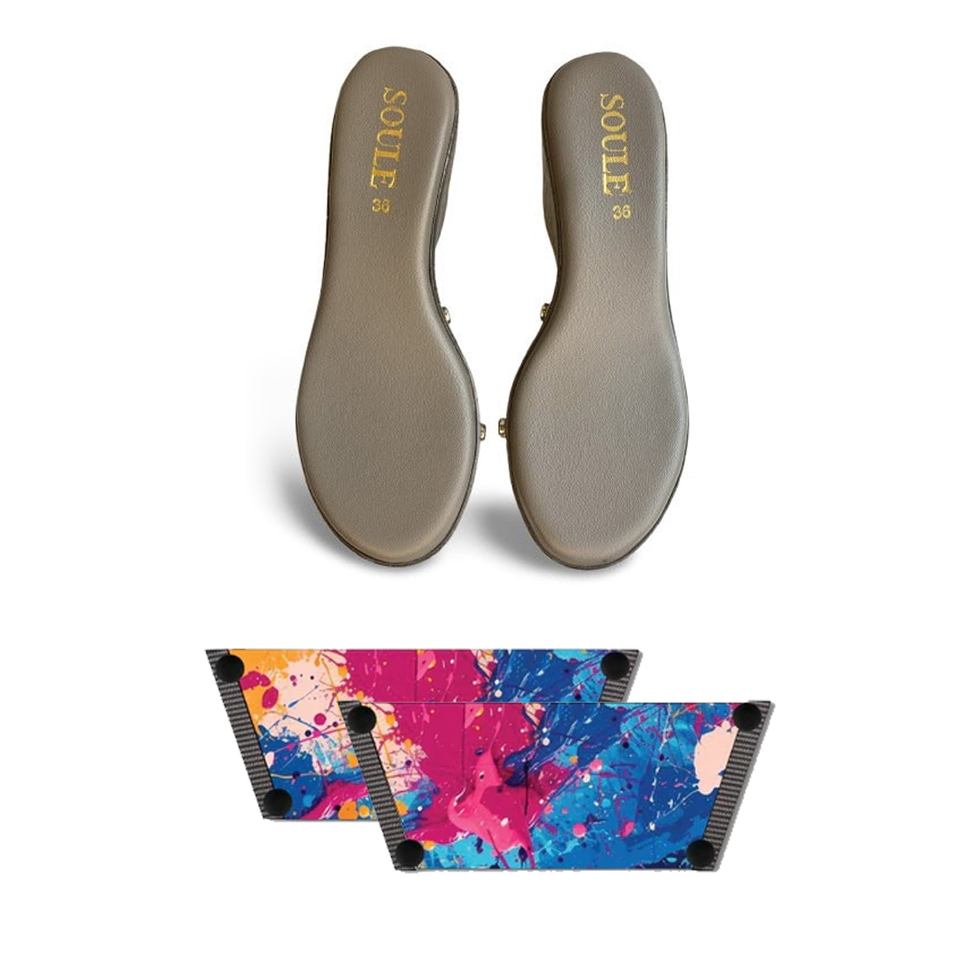 Vibrant Fluid Art Combo (1 sole + 1 strap)