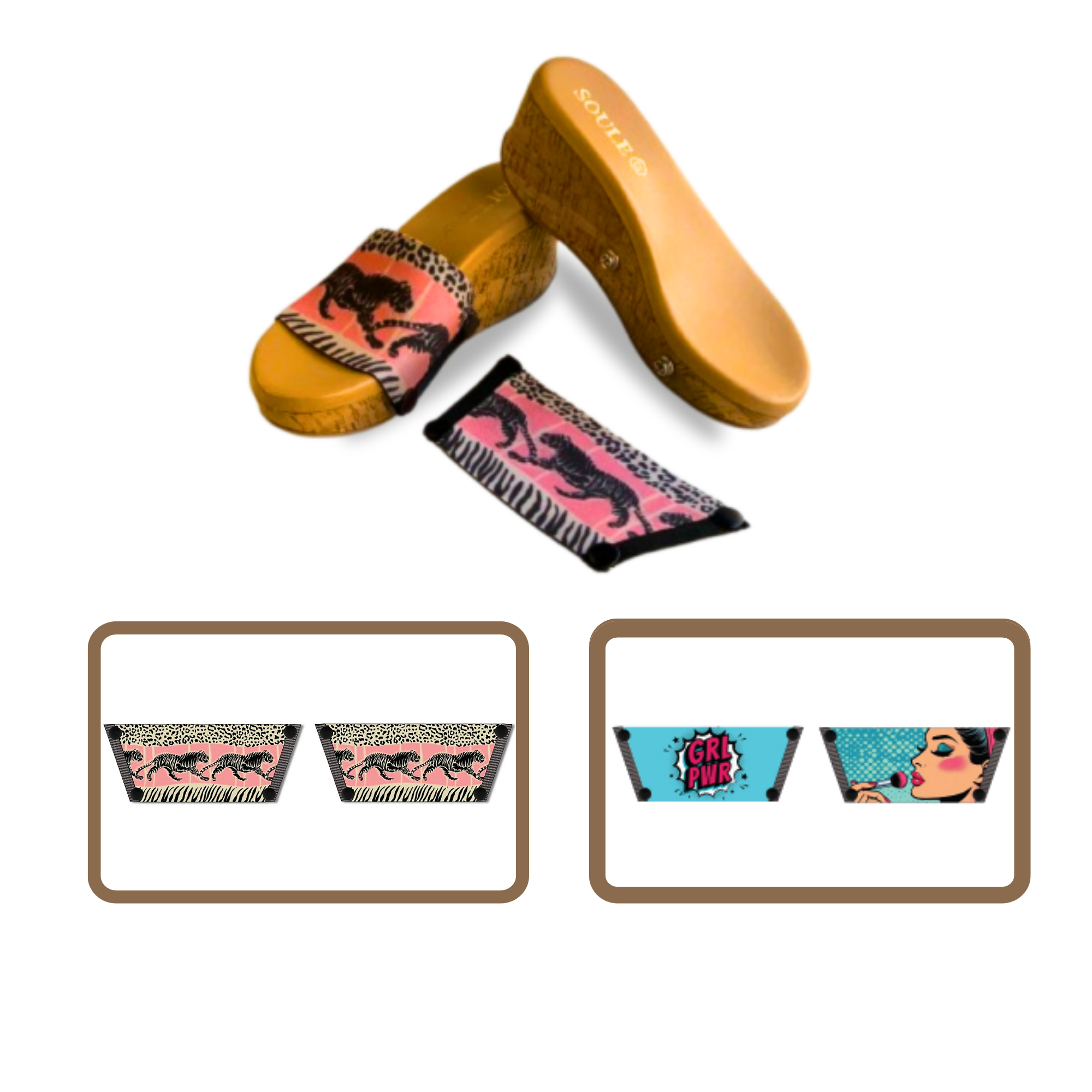 Wild Majesty + Pop Diva   (1 sole + 2 straps) Interchangeable Sandals | Soule Footwear