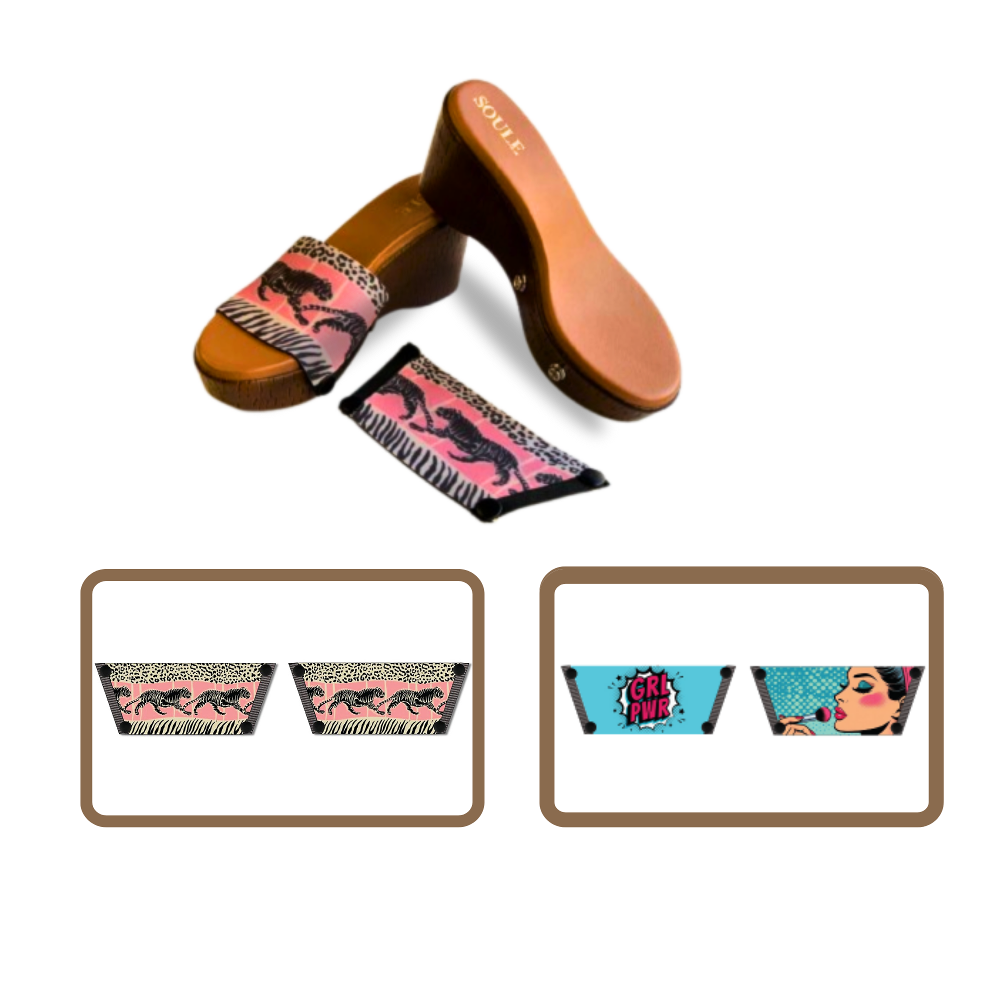 Wild Majesty + Pop Diva   (1 sole + 2 straps) Interchangeable Sandals | Soule Footwear
