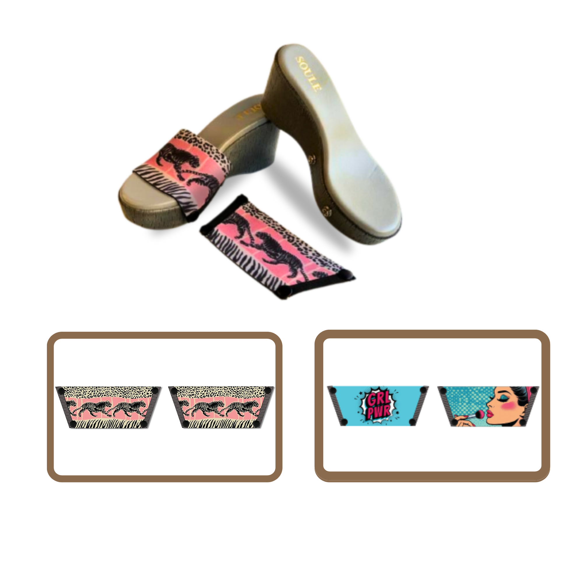Wild Majesty + Pop Diva   (1 sole + 2 straps) Interchangeable Sandals | Soule Footwear