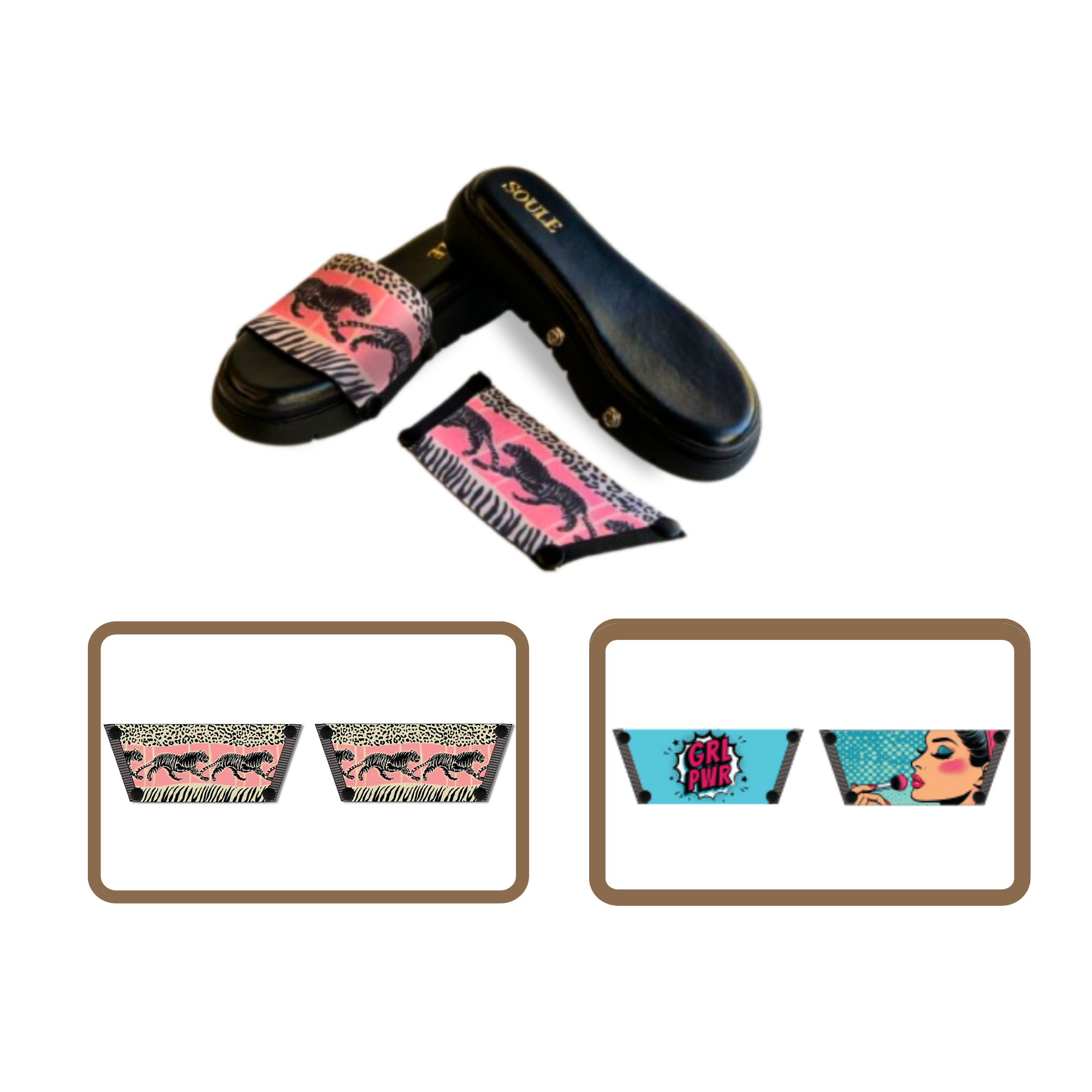 Wild Majesty + Pop Diva   (1 sole + 2 straps) Interchangeable Sandals | Soule Footwear