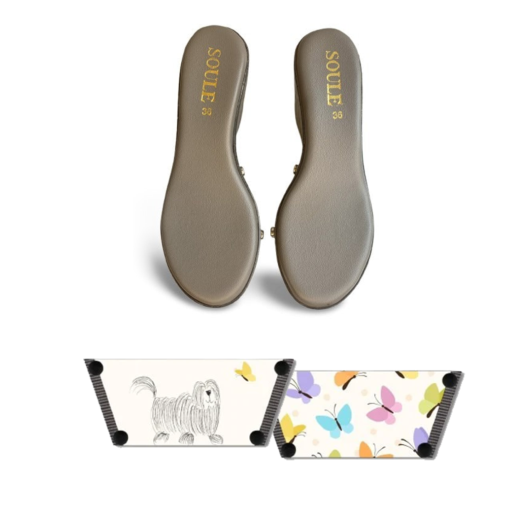 Playful Paws & Butterflies (1 sole + 1 strap)