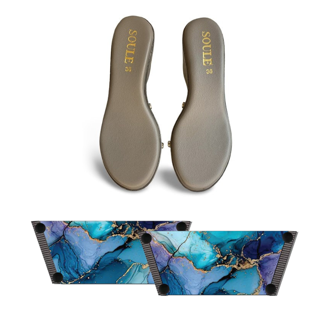 Bold and Beautiful Fluid Art (1 sole + 1 strap)