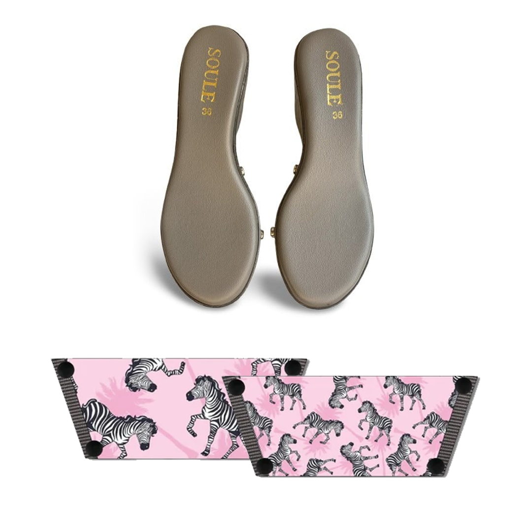 Playful Zebra (1 sole + 1 strap)