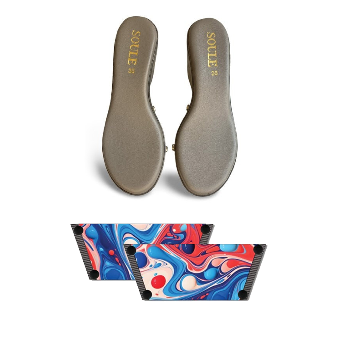 Playful Fluid Art Combo (1 sole + 1 strap)