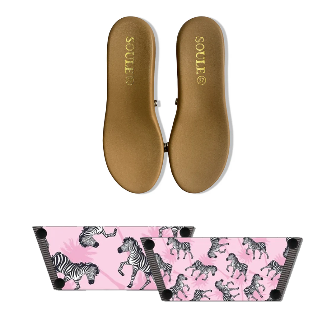 Playful Zebra (1 sole + 1 strap)