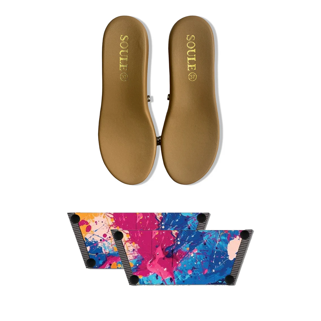 Vibrant Fluid Art Combo (1 sole + 1 strap)