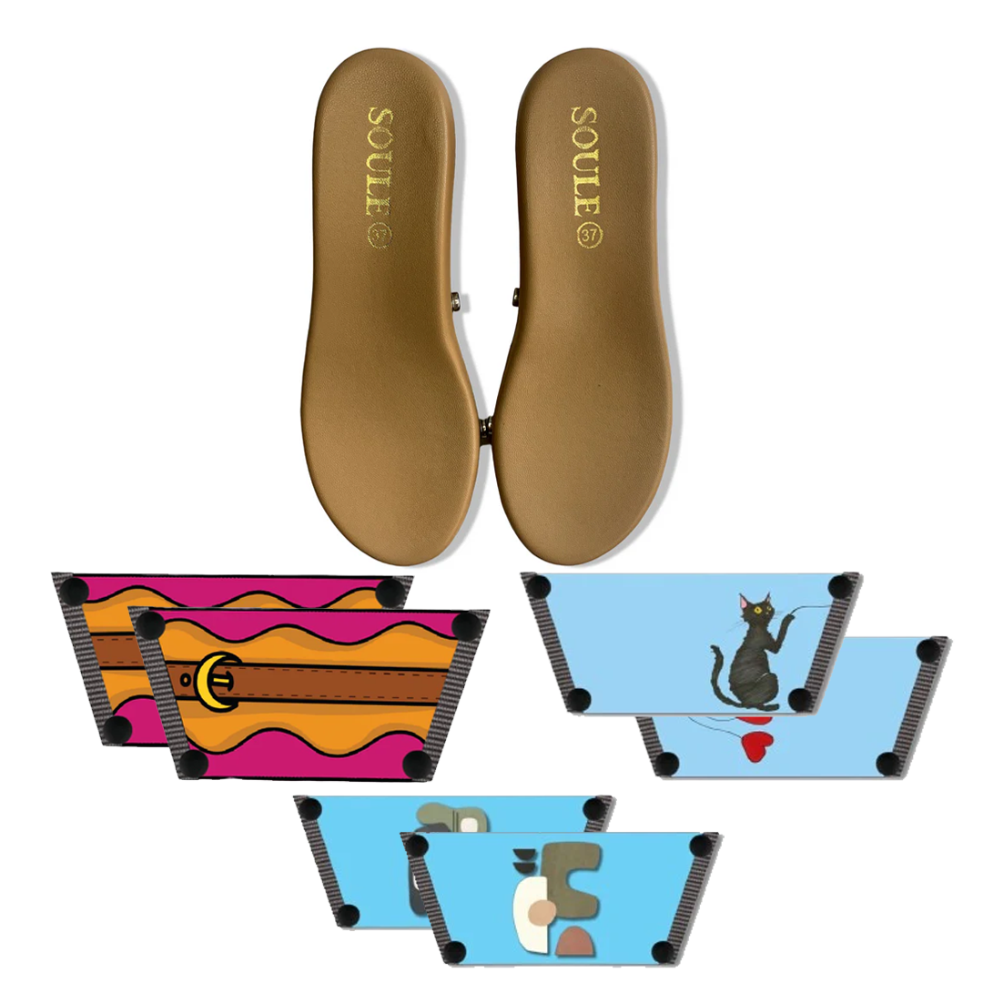 Retro Saddle + Purr fect Cat + Modern Muse (1 sole + 3 straps)