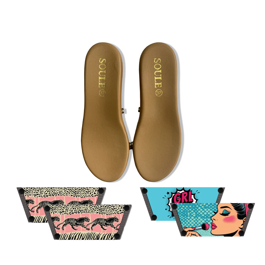 Wild Majesty + Pop Diva   (1 sole + 2 straps) Interchangeable Sandals | Soule Footwear
