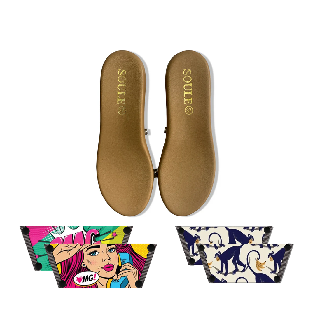 OMG Chic + Playful Primate (1 sole + 2 straps)