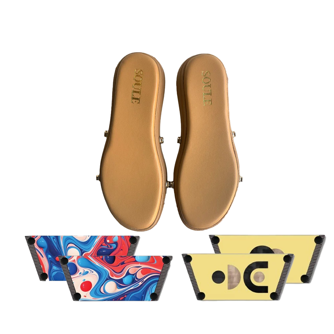 Playful Fluid Art + Abstract Modern Art   (1 sole + 2 straps)