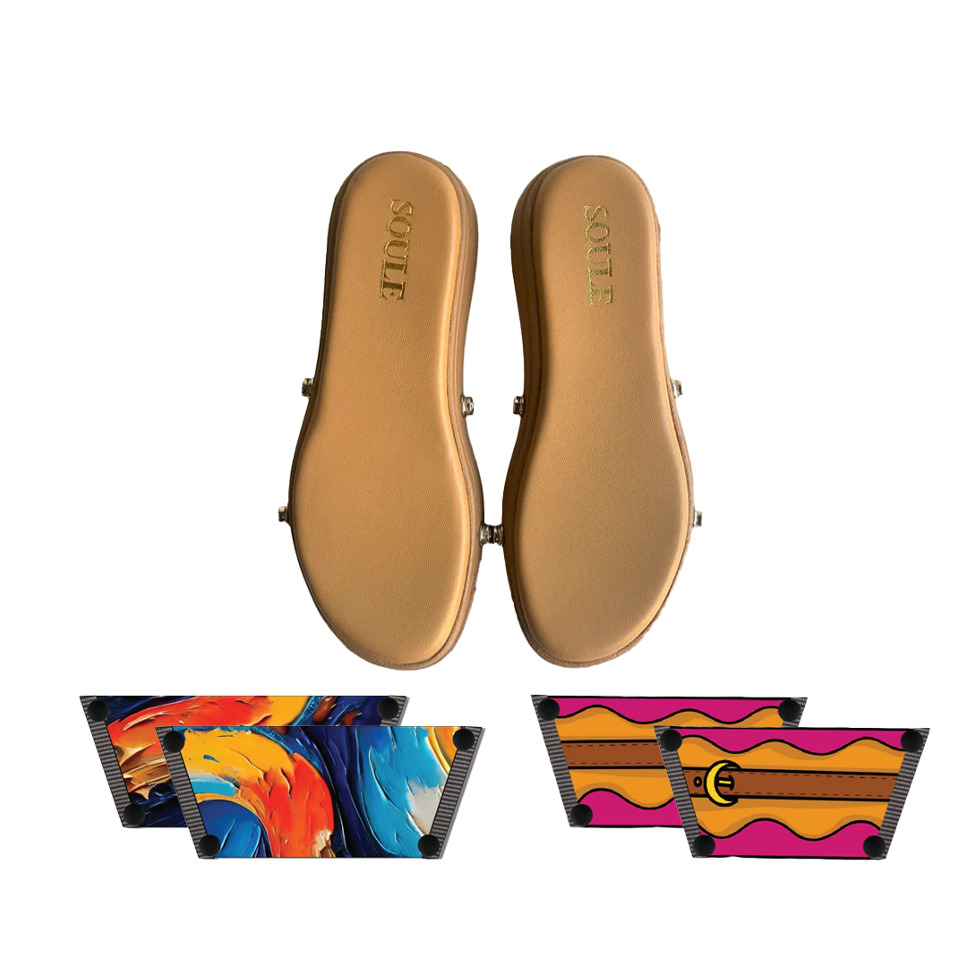 Bold Fluid + Retro Saddle  (1 sole + 2 straps)