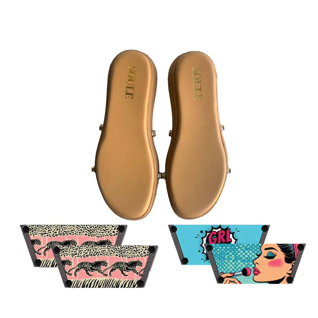 Wild Majesty + Pop Diva   (1 sole + 2 straps) Interchangeable Sandals | Soule Footwear