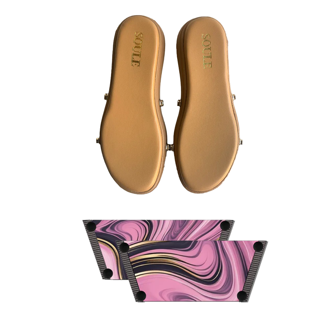 Pink Swirl Symphony Combo (1 sole + 1 strap)