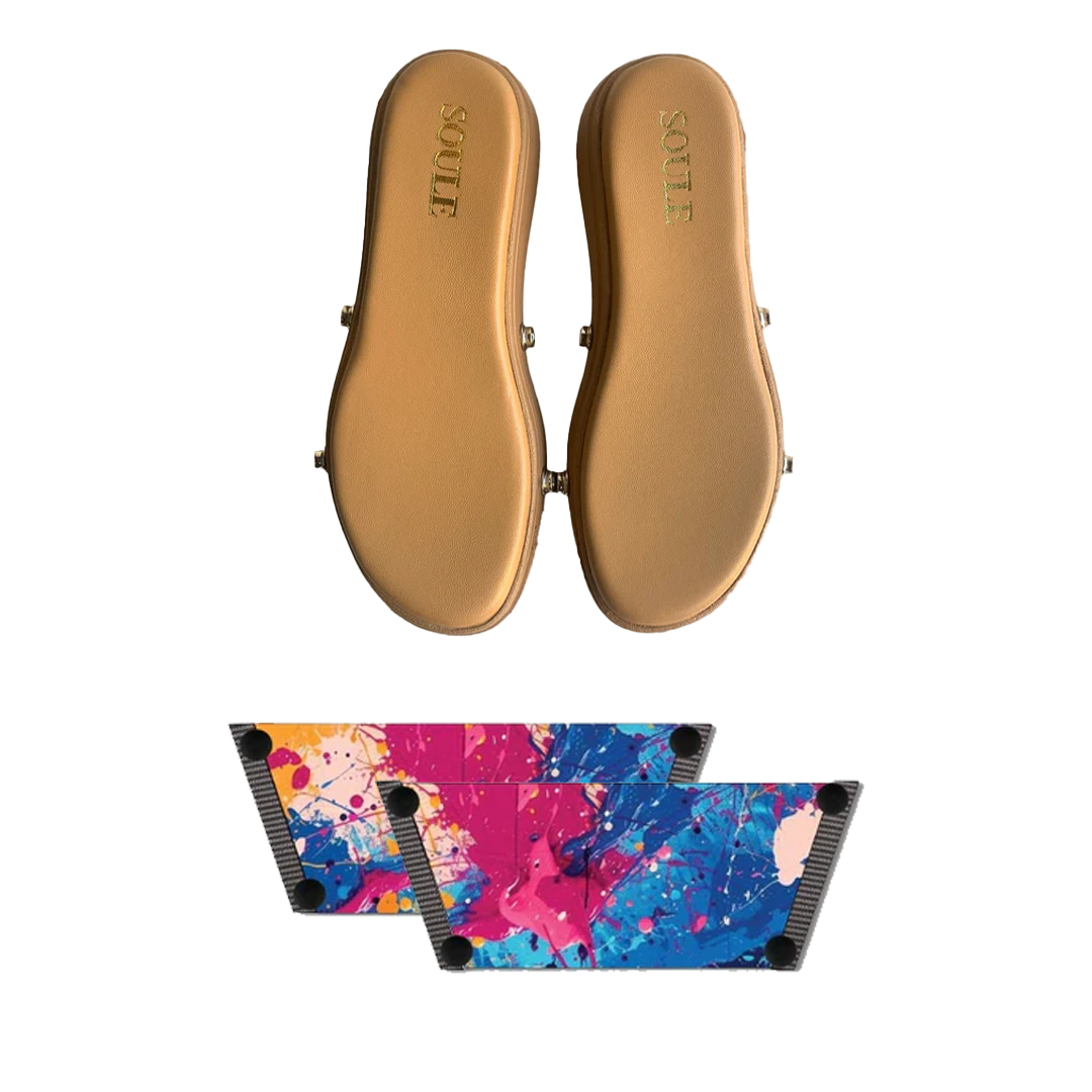 Vibrant Fluid Art Combo (1 sole + 1 strap)