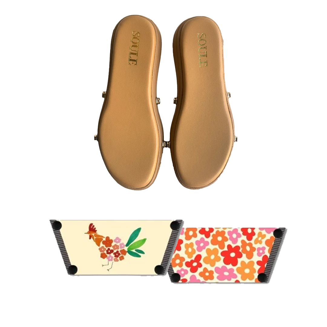 Rooster Floral Women (1 sole + 1 strap)