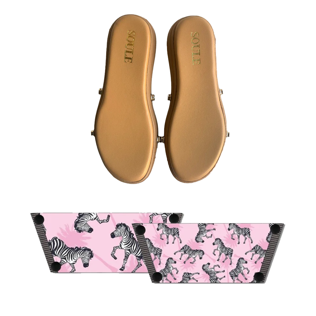 Playful Zebra (1 sole + 1 strap)