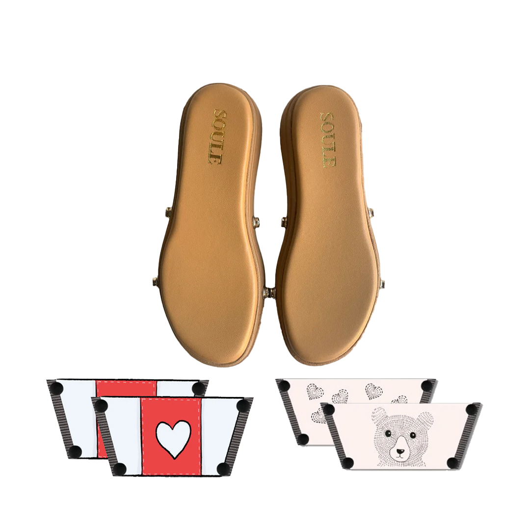 Love Pop + Cute Bear (1 sole + 2 straps)