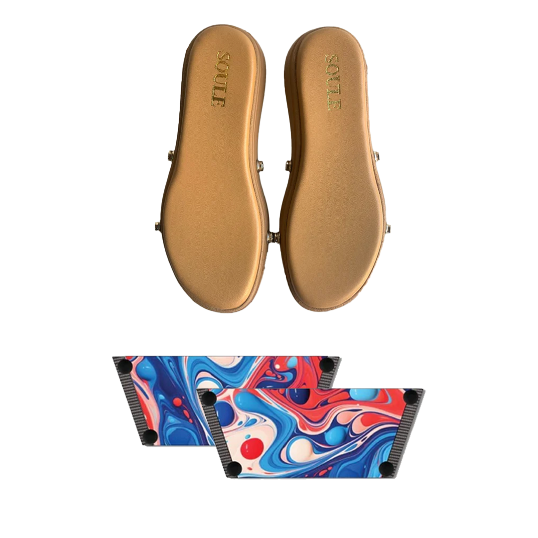 Playful Fluid Art Combo (1 sole + 1 strap)