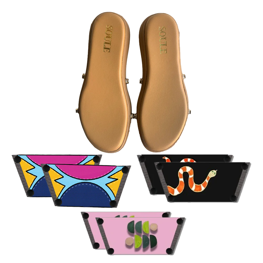 Cosmic Burst + Snake Charm + Serene Interchangeable  (1 sole + 3 straps)