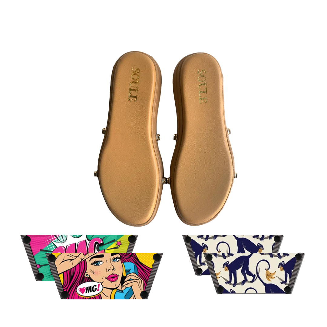 OMG Chic + Playful Primate (1 sole + 2 straps)