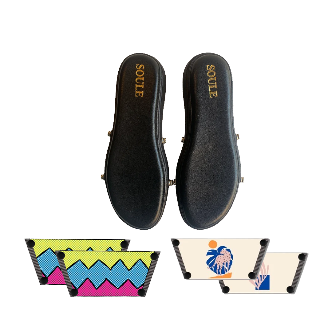 Retro Vibrance + Lush Leaf (1 sole + 2 straps)