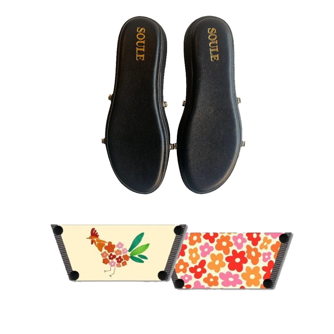 Rooster Floral Women (1 sole + 1 strap)