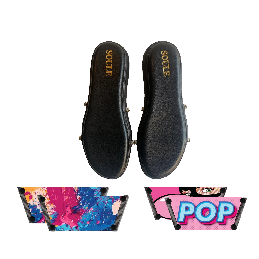 Vibrant Fluid Art + Bubble Pop (1 sole + 2 straps)