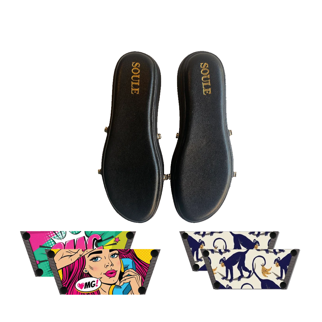 OMG Chic + Playful Primate (1 sole + 2 straps)