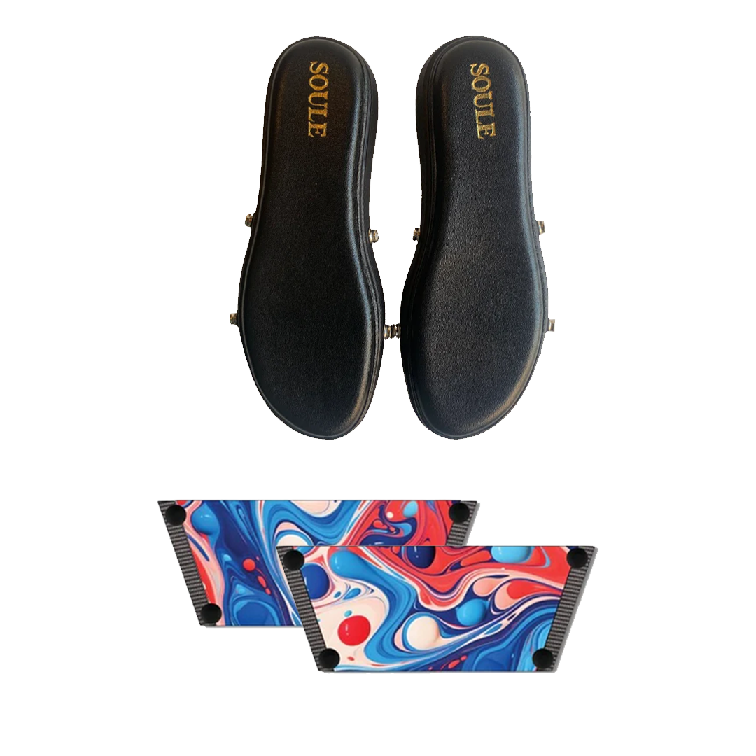 Playful Fluid Art Combo (1 sole + 1 strap)