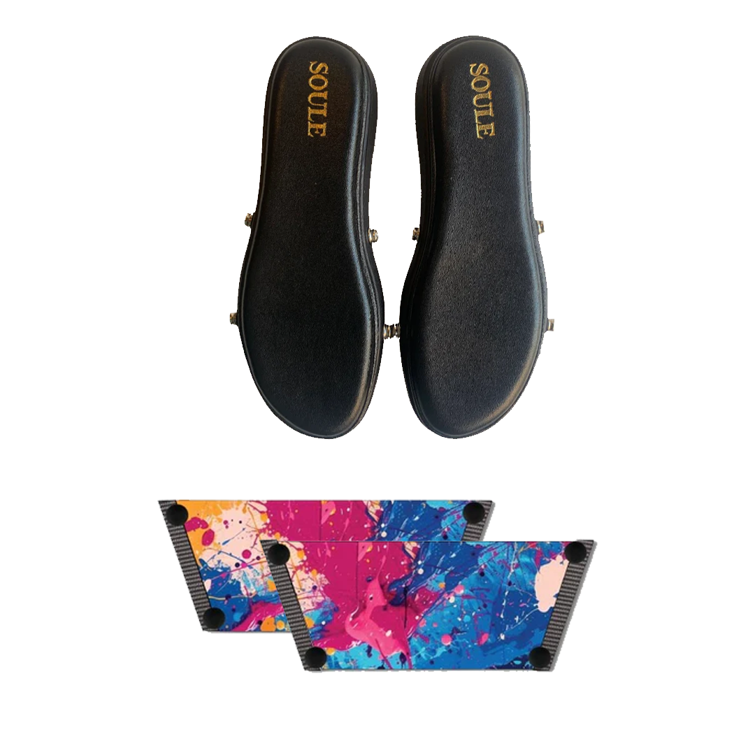 Vibrant Fluid Art Combo (1 sole + 1 strap)