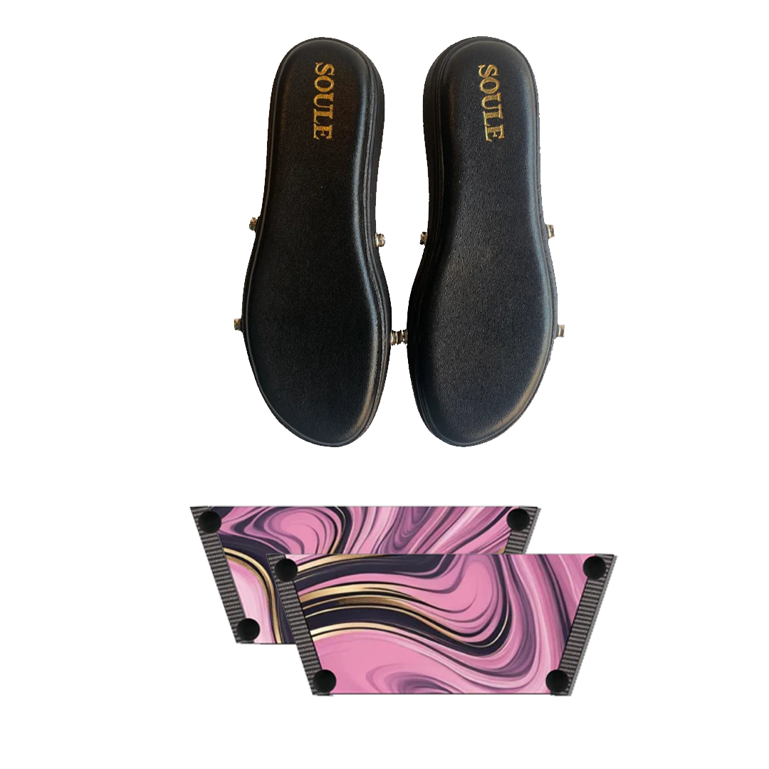 Pink Swirl Symphony Combo (1 sole + 1 strap)