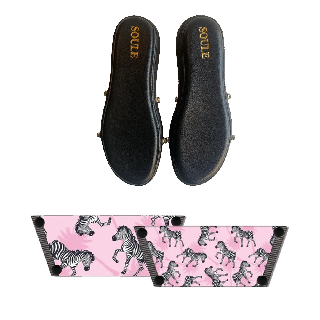 Playful Zebra (1 sole + 1 strap)