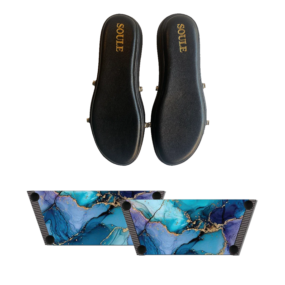 Bold and Beautiful Fluid Art (1 sole + 1 strap)