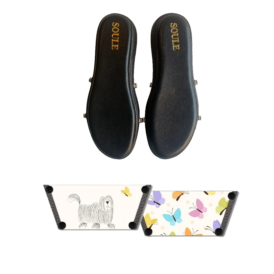 Playful Paws & Butterflies (1 sole + 1 strap)