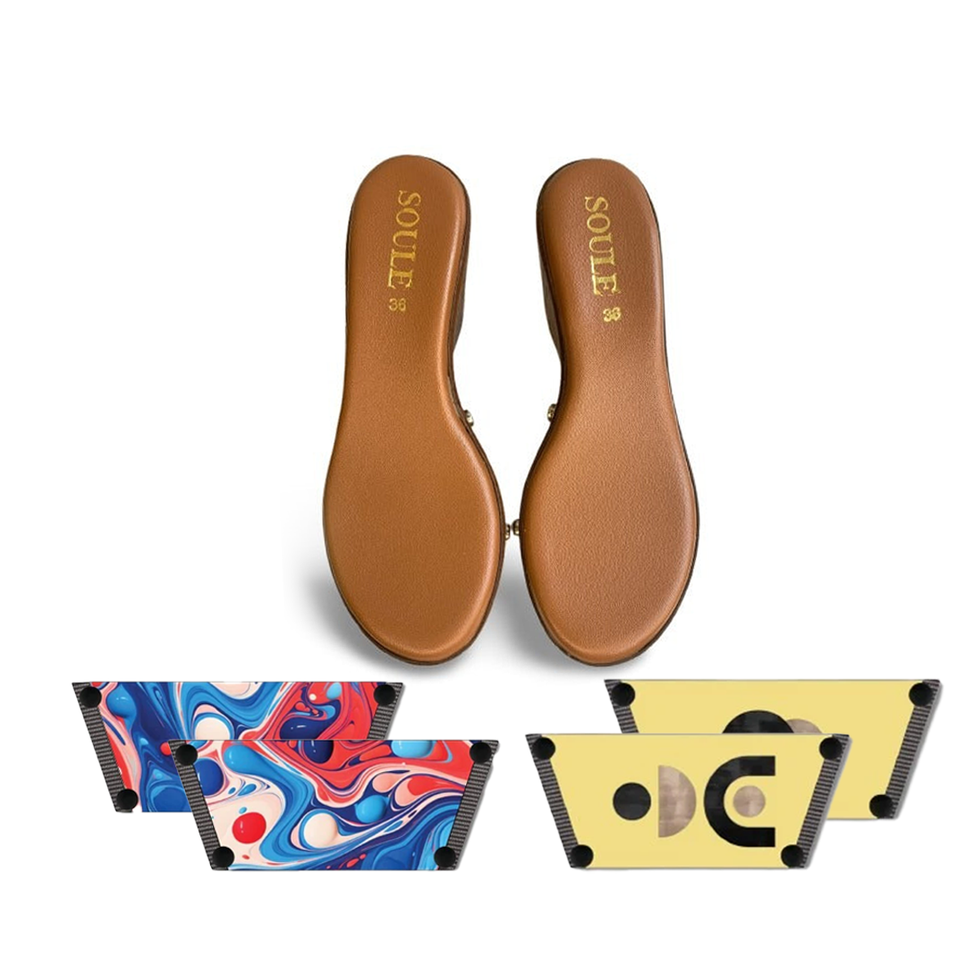 Playful Fluid Art + Abstract Modern Art   (1 sole + 2 straps)