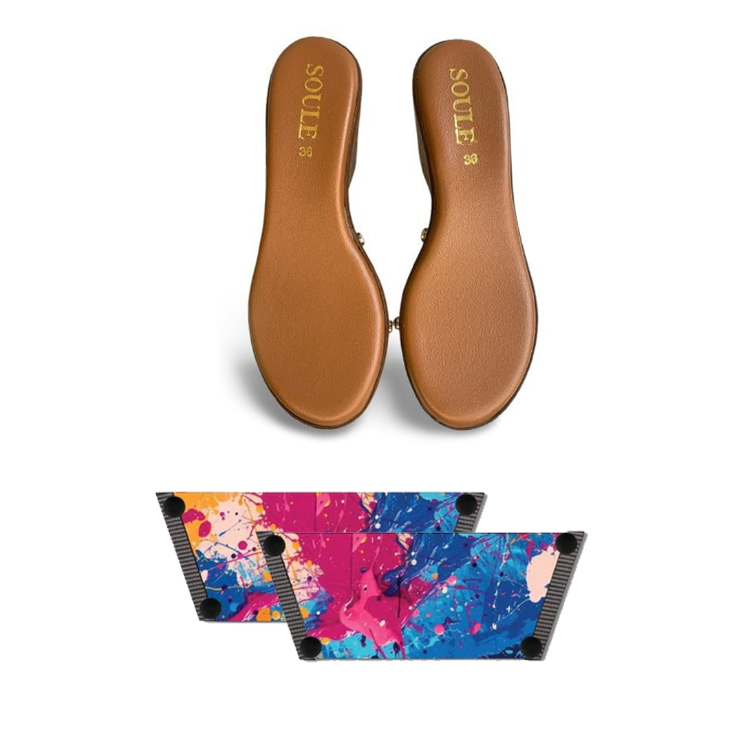 Vibrant Fluid Art Combo (1 sole + 1 strap)