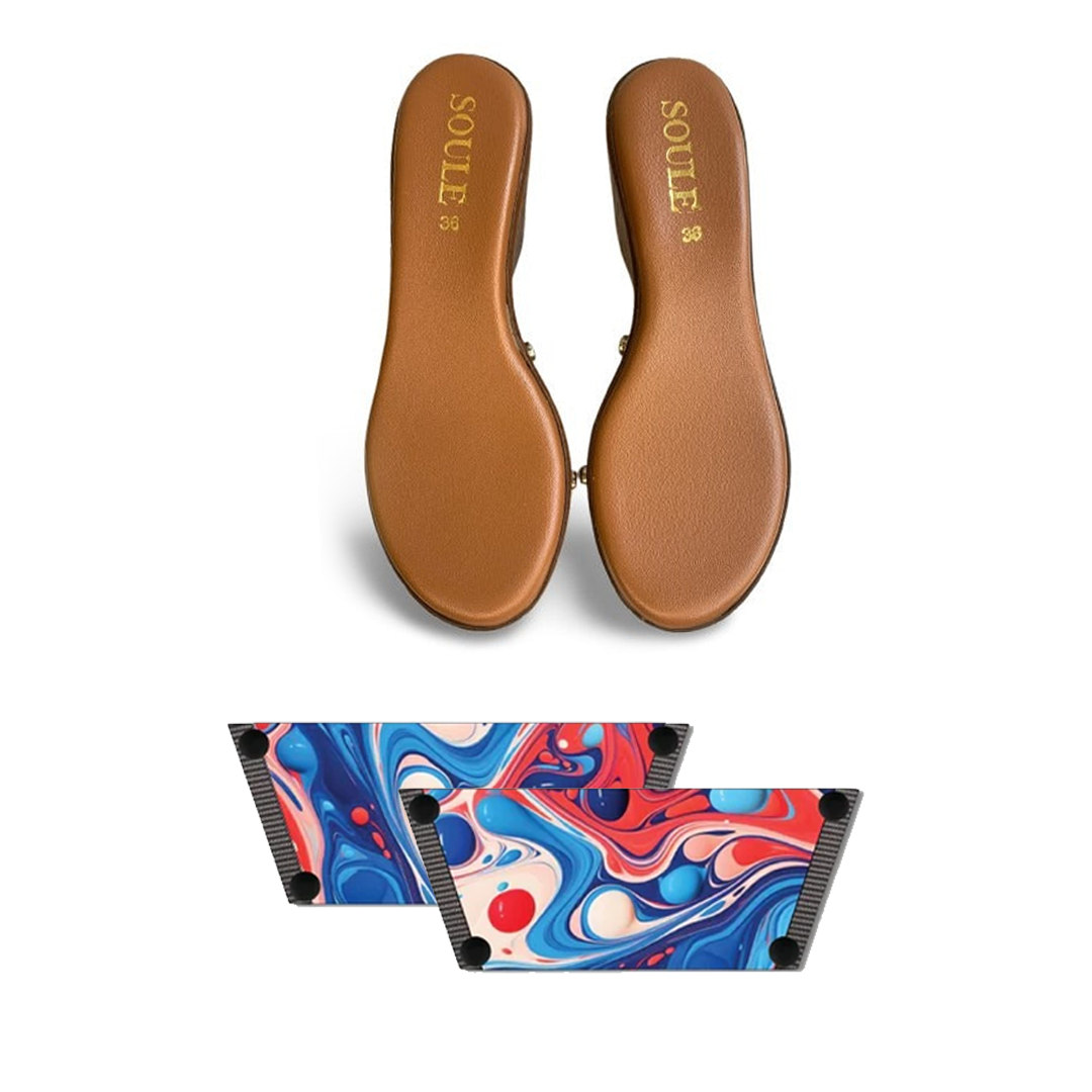 Playful Fluid Art Combo (1 sole + 1 strap)