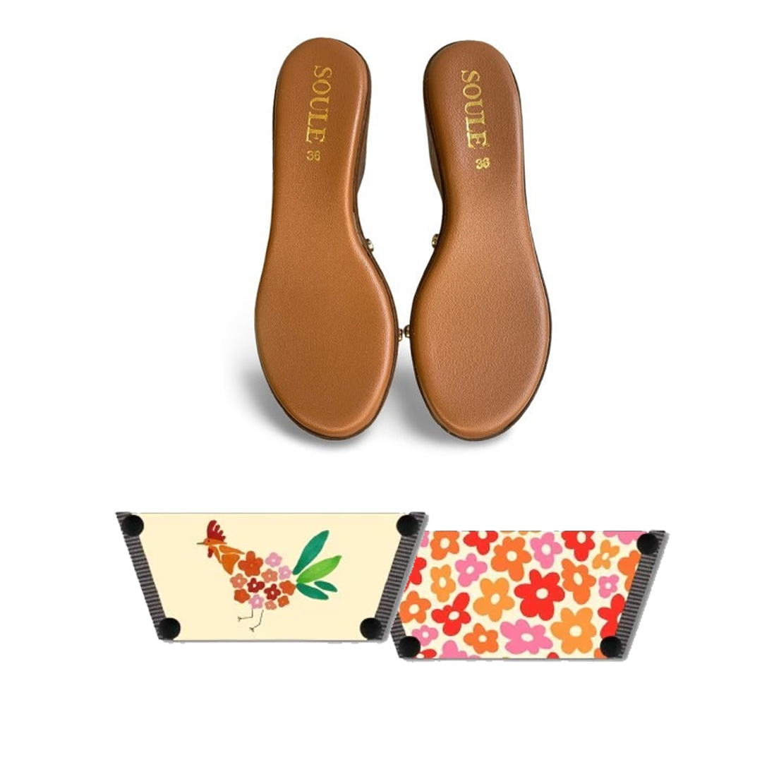 Rooster Floral Women (1 sole + 1 strap)