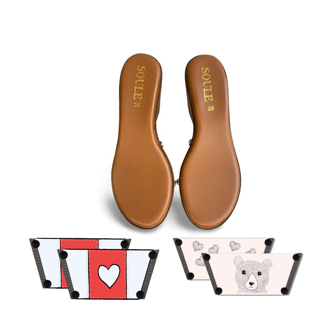 Love Pop + Cute Bear (1 sole + 2 straps)