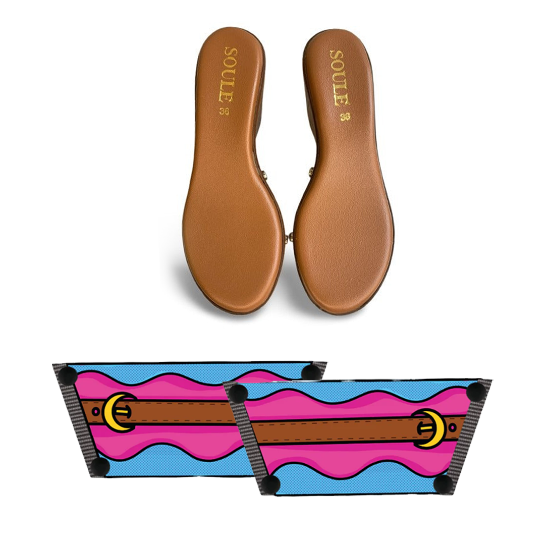 Aqua Saddle Groove (1 sole 1 strap)