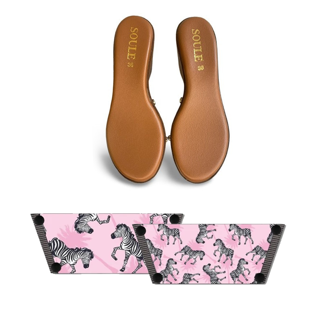 Playful Zebra (1 sole + 1 strap)