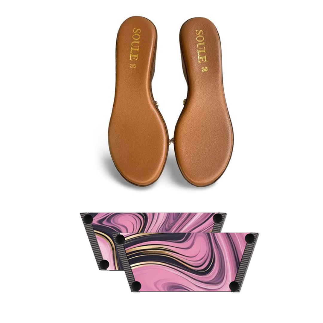 Pink Swirl Symphony Combo (1 sole + 1 strap)