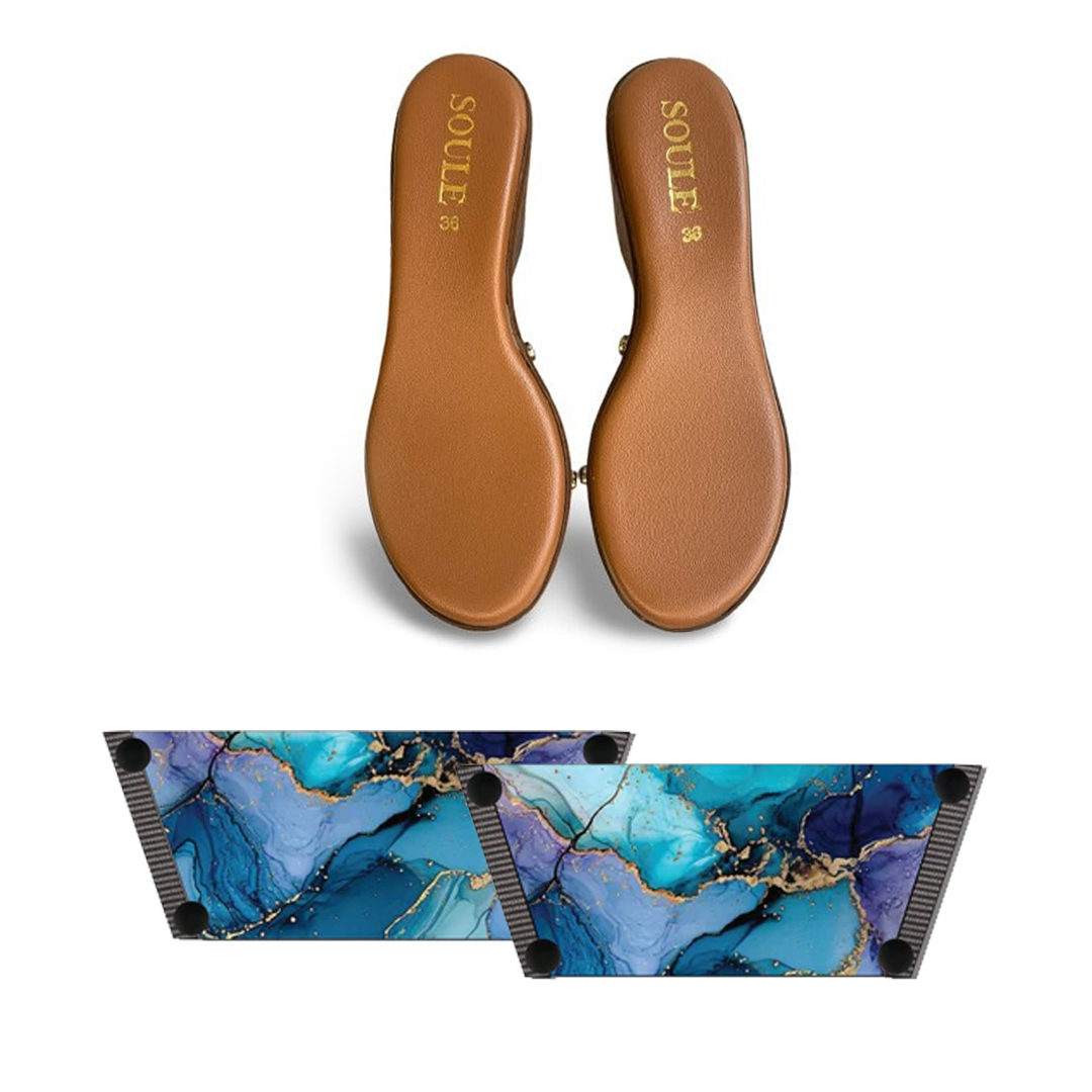 Bold and Beautiful Fluid Art (1 sole + 1 strap)